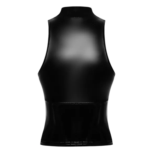 Noir - top com zíper brilhante (preto) - L