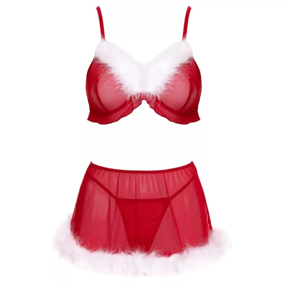 Cottelli - conjunto de lingerie natalino (vermelho)