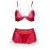 Cottelli - conjunto de lingerie natalino (vermelho)