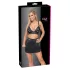 Cottelli - conjunto de top e minissaia de couro sintético (preto)