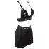 Cottelli - conjunto de top e minissaia de couro sintético (preto) - L
