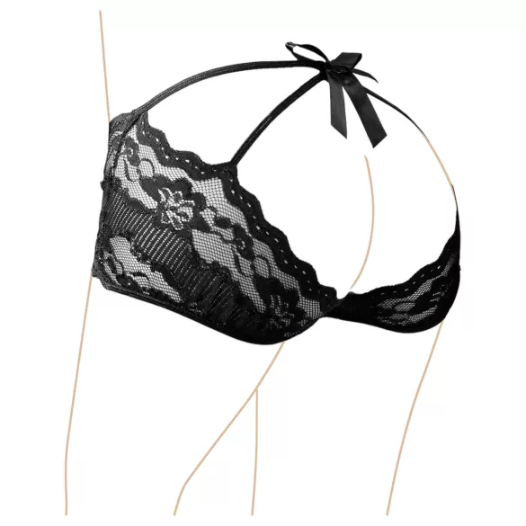 Cottelli - Calcinha fio dental rendada - preto - XL