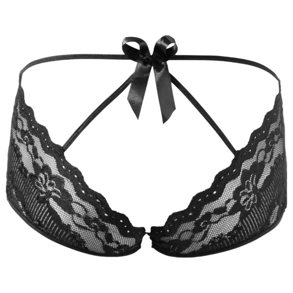 Cottelli - Calcinha fio dental rendada - preto - XL