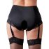Cottelli Plus Size - Calcinha Aberta com Ligueiro (Preta) - 3XL