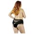 Cottelli Plus Size - Calcinha Aberta Rendada com Pérolas (preta) - 3XL