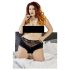 Cottelli Plus Size - Calcinha Aberta Rendada com Pérolas (preta) - 3XL