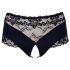Cottelli Plus Size - Calcinha Aberta Rendada com Pérolas (preta) - 4XL