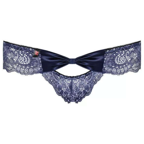 Obsessive Auroria - calcinha feminina rendada com laço - azul - L/XL