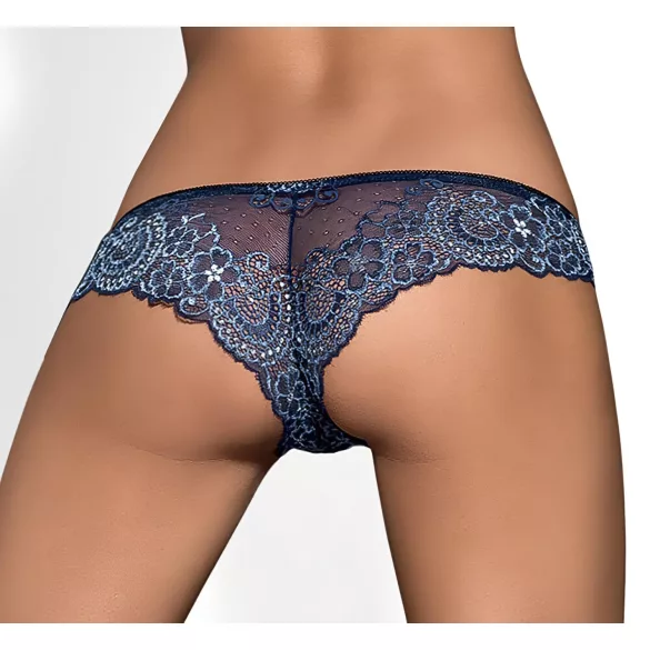 Obsessive Auroria - calcinha feminina rendada com laço - azul - L/XL