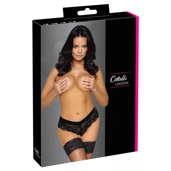 Cottelli Party - calcinha de renda com correntes - preta - M
