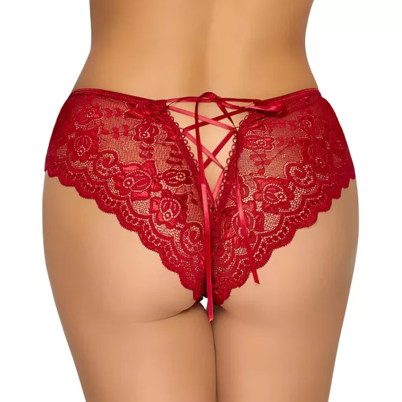 Cottelli - calcinha rendada aberta - vermelho - M