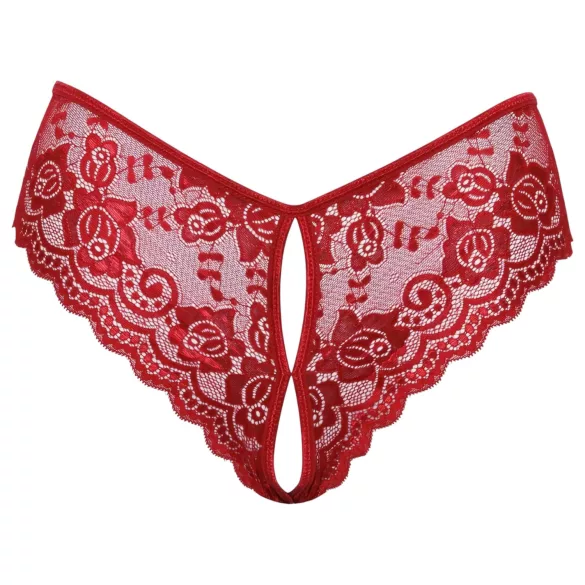Cottelli - calcinha rendada aberta - vermelho - M