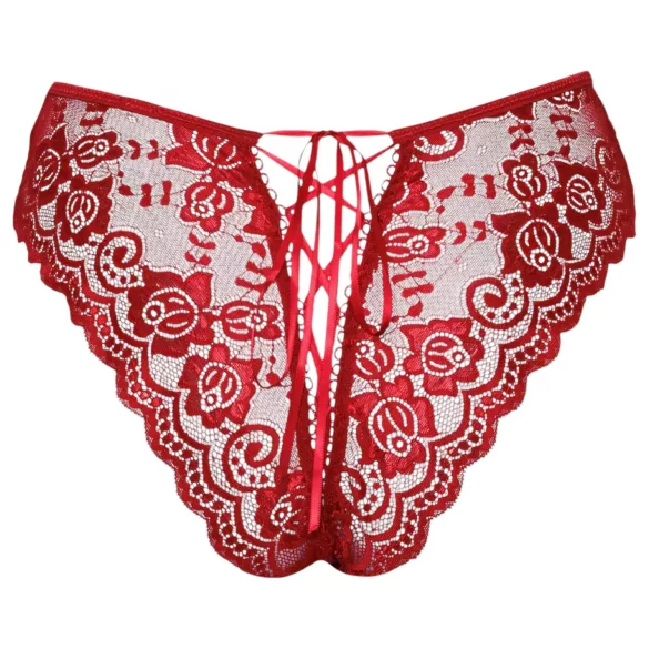 Cottelli - calcinha rendada aberta - vermelho - XL