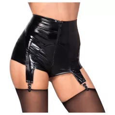 Noir - short brilhante com cinta-liga - preto