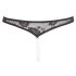 Cottelli - Tanga aberta de renda com pérolas (preto) - M