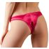 Cottelli - Calcinha vermelha floral aberta com pérolas - XL