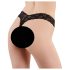 Cottelli - Tanga de renda dupla pérola (preto) - L
