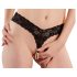 Cottelli - Tanga de renda dupla pérola (preto) - L