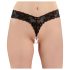 Cottelli - Tanga de renda dupla pérola (preto) - L
