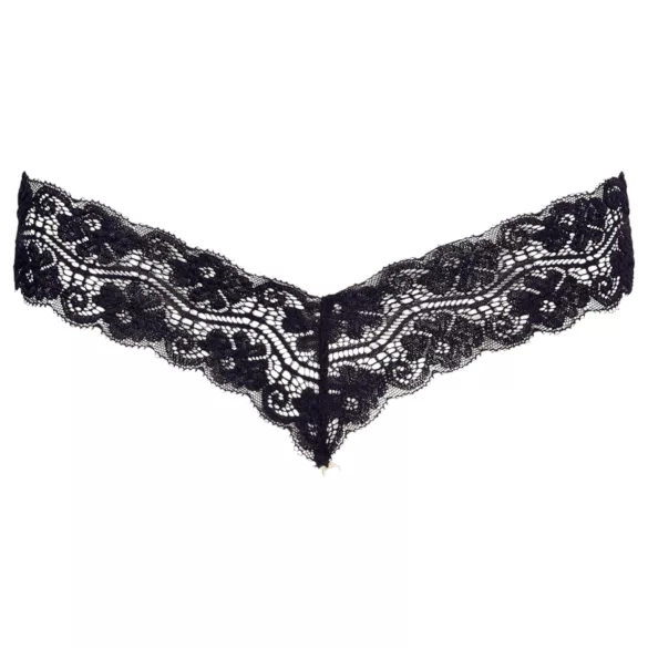 Cottelli - tanga rendada dupla pérola - preto - L