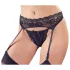Cottelli - cinta-liga rendada e tanga - preto - XL