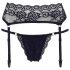 Cottelli - cinto de renda com calcinha (preto) - XL