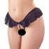 Cottelli - tanga aberta com pérolas e babados - preto