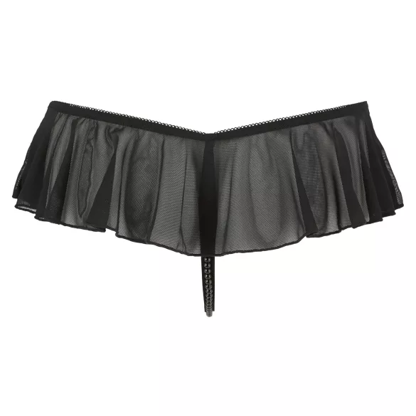 Cottelli - tanga aberta com pérolas e babados - preto - M