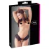 Cottelli - tanga aberta com pérolas e babados - preto - XL