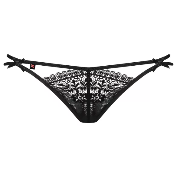 Obsessive Intensa - tanga de renda dupla alça - preto - L/XL