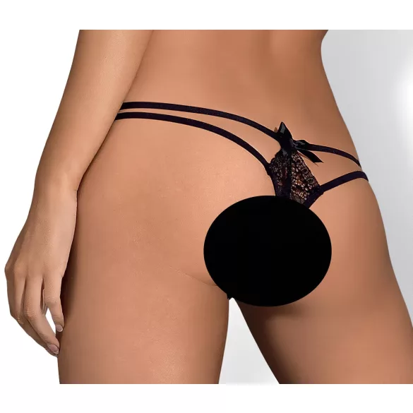 Obsessive Intensa - tanga de renda dupla alça - preto - L/XL