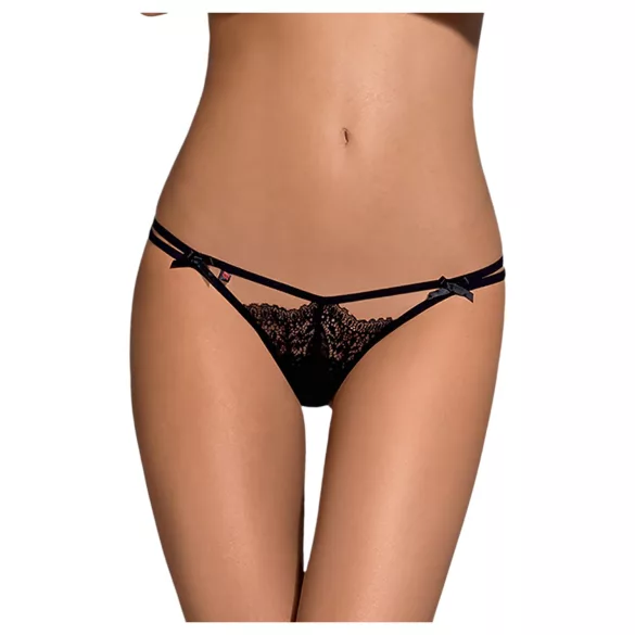 Obsessive Intensa - tanga de renda dupla alça - preto - L/XL