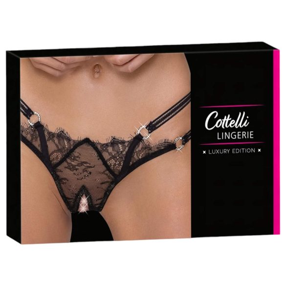 Cottelli - tanga luxo anel aberto (preto) - M/L