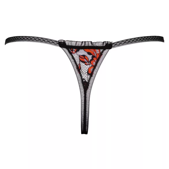 Cottelli - tanga com pérolas luxo rosa - renda preta