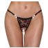 Cottelli - Tanga Luxuosa com Rosas e Pérolas (Preto) - M/L