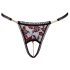 Cottelli - Tanga Luxuosa com Rosas e Pérolas (Preto) - M/L