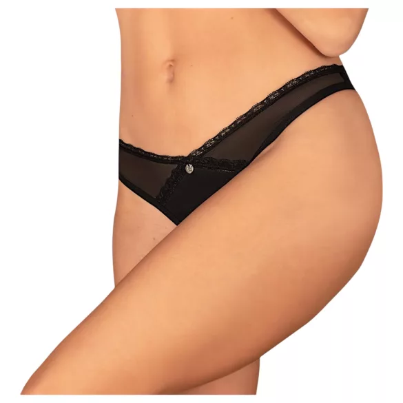 Obsessive - tanga aberta - renda preta - XL/XXL