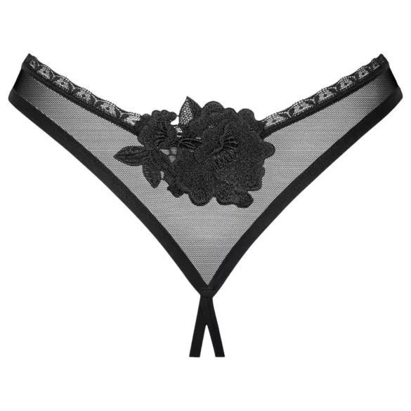 Obsessive - tanga aberta - renda preta - XL/XXL