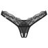 Obsessive - tanga rendado e transparente (preto)
