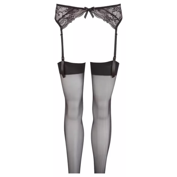 NO:XQSE - conjunto cinta-liga renda - preto