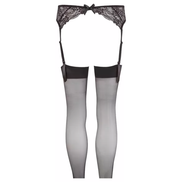 NO:XQSE - conjunto cinta-liga renda - preto