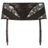 Cottelli Plus Size - Fio dental rendado com ligas (preto) - 4XL