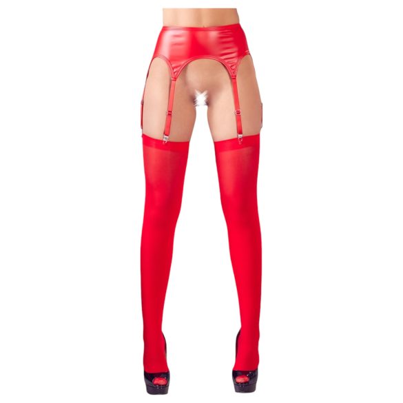 NO:XQSE - Conjunto brilhante com cinta-liga (vermelho)