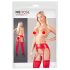 NO:XQSE - Conjunto brilhante com cinta-liga (vermelho)