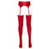 NO:XQSE - Conjunto brilhante com cinta-liga (vermelho)