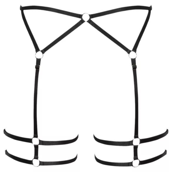 Cottelli - tanga feminina fina - preto - L/XL
