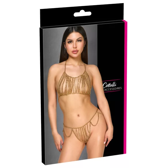 Cottelli - joia corporal com corrente - dourado