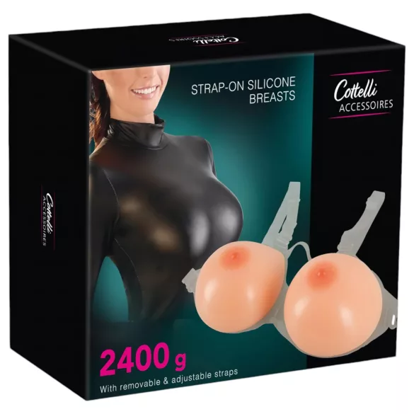 Cottelli - seios falsos push-up de silicone com alças - 2x1200g