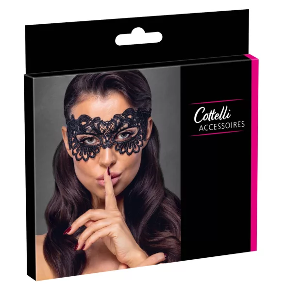 Cottelli - máscara rendada bordada - preto