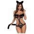 Conjunto de Fantasia Leopardo Obsessive Gepardina (preto) - L/XL